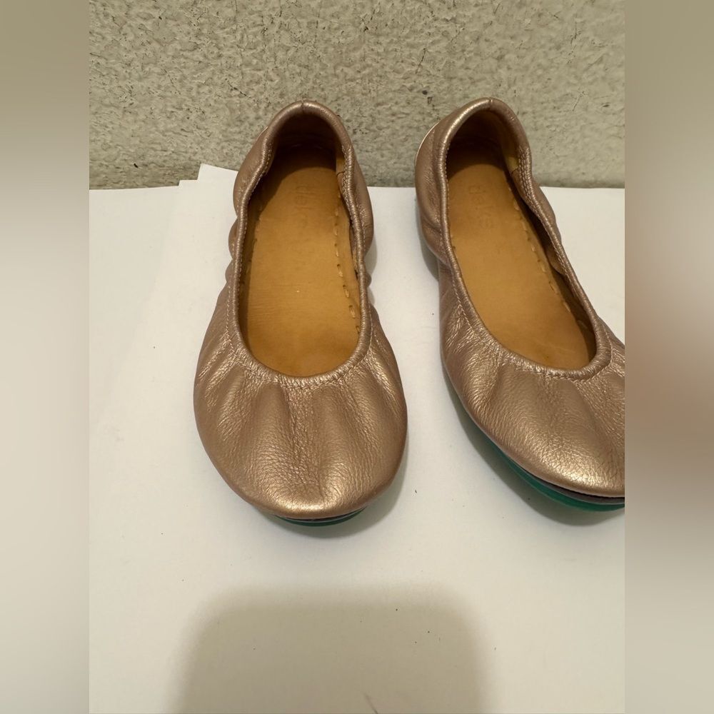 Tieks Rose Gold Glam Leather Ballet Flats Women's Size 7
